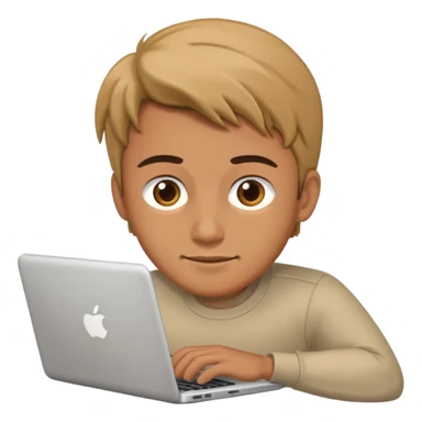 a man working on laptop sticker