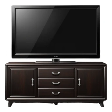 modern tv standing on a super luxurious dark cupboard sticker