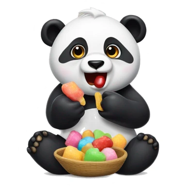 Oso panda comiendo chuches sticker