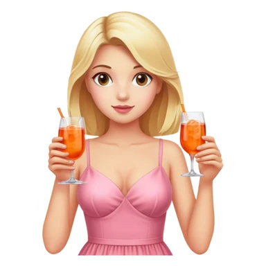 Blond Girl with a pink dress, Holding an Aperol Spritz  sticker