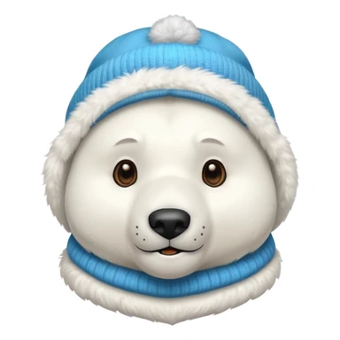 polar bar with beanie hat sticker