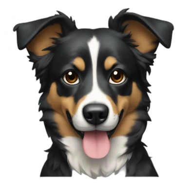 Chien border colis noir sticker