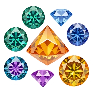 orange, green , yellow , blue and purple diamond emojis (all seperate) sticker