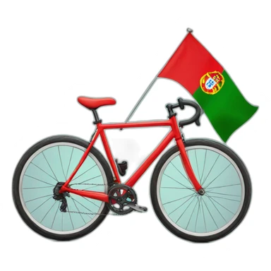 Racing bicycle with big portuguese flag sticker