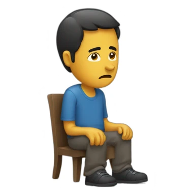 Un mec assis et triste sticker