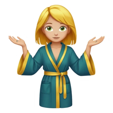 lightly tanned skin, green-blue eyes, cute and sexy girl with bright yellow-brown hair in a dark sky pallete robe, golden rings, slight cute makeup, full body sticker