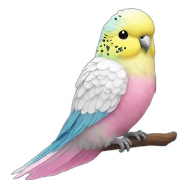 feather white, feet pink budgie sticker