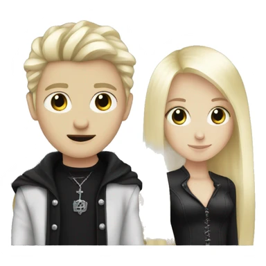 Goth boy and blonde girl  sticker