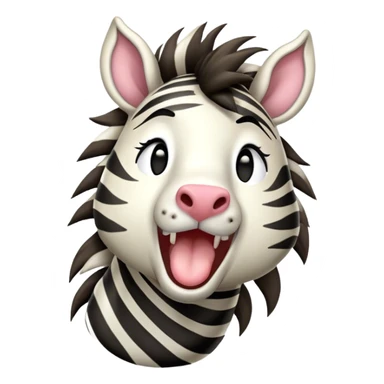Cinematic Cute Yawning Zebra Portrait Emoji, Head tilted slightly with a dramatic, wide-open yawn, showcasing a soft, downy striped fur with gently drooping ears, a long, elegant equine snout, and round eyes barely open in drowsy contentment, Simplified yet irresistibly adorable features, highly detailed, glowing with a soft, cozy glow, high shine, relaxed yet expressive, stylized with a touch of savannah charm, bright and endearing, soft glowing outline, capturing the essence of a sleepy yet affectionate zebra that feels like it could stretch out of the screen and curl up for a nap! sticker