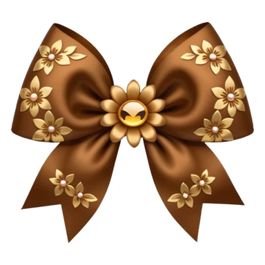 brown flower bow with glitter sticker