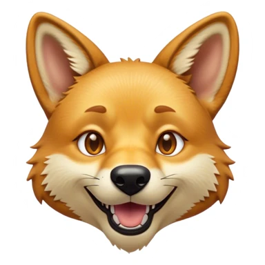 Cinematic Comical Dingo Portrait Emoji, Head tilted dramatically with an exaggeratedly amused expression, featuring a striking sandy fur with wide, expressive amber eyes full of playful disbelief, Simplified yet hilariously expressive features, highly detailed, glowing with a slightly sassy glow, high shine, dramatic yet playful, stylized with an air of cheeky outback mischief, bright and endearing, soft glowing outline, capturing the essence of a spirited and over‐the‐top dingo, so meme‐worthy it feels like it could bark its way into internet fame instantly! sticker