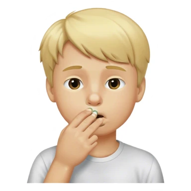 blond headed boy picking his nose sticker