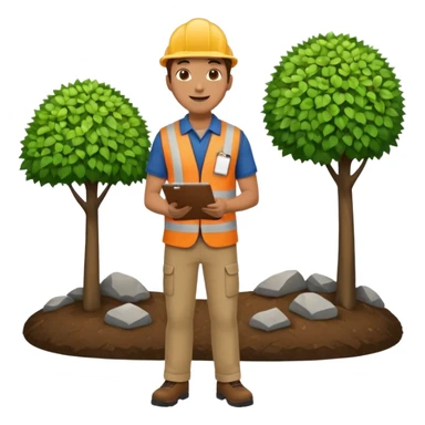 Landscaping company employee talking to his client, full body sticker
