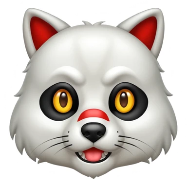 Lobo blanco con la lengua para afuera  sticker