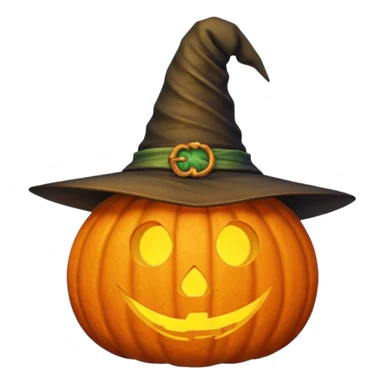 pumpkin with witch hat  sticker