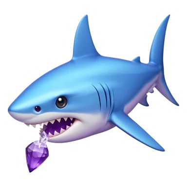 Blue shark bites an amethyst  sticker