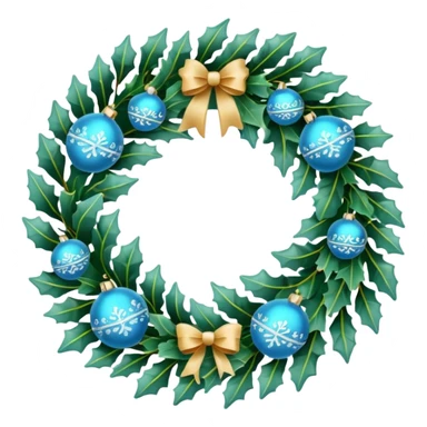 Simple and sweet Christmas wreath with light blue details sticker