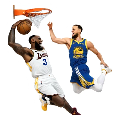 LeBron James dunking on Steph curry sticker