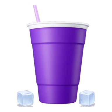 Styrofoam double cup with purple drink on the top and ice cubes in it sticker