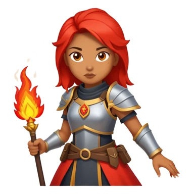 Young female warrior with fire powers inspired by The Poppy War sticker