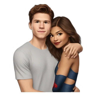 Zendaya with spiderman - tom holland, kiss sticker