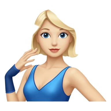 blue jazz style dance costume on blonde sticker