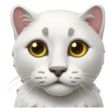 Белая кошка с серым пятном на голове, в розовом худи, с большими ушами sticker