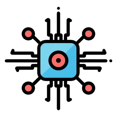 Artificial intelligence microchip with neural network connections sticker