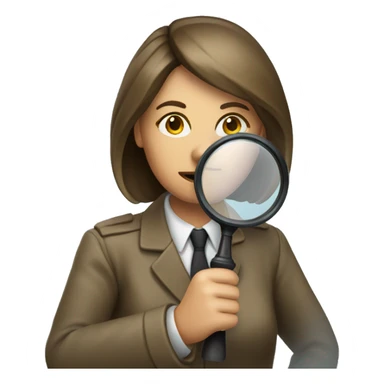 investigator woman with a magnifying glass sticker