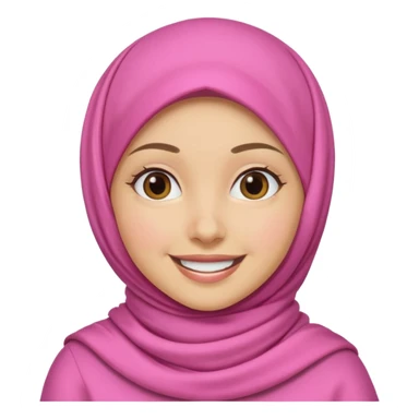 A medium light skin girl with pink hijab smile happily sticker