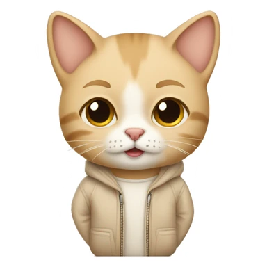 Cute cat with beige clothes sticker