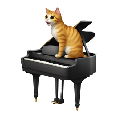 Faça um gato tocando piano sticker