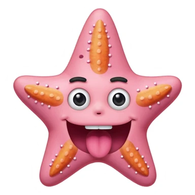 Patrick star with his mouth open sticker