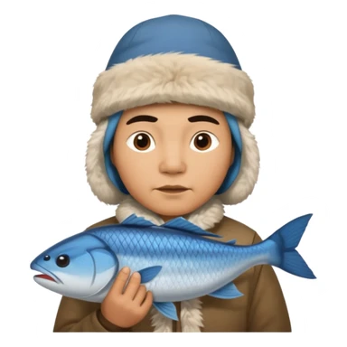 inuit with fish sticker