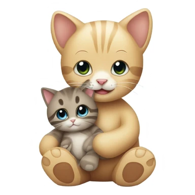  Baby cat and his teddy bear sticker