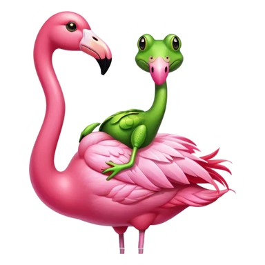 Frog riding a flamingo  sticker