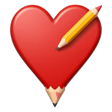 Heart pencil emoji sticker