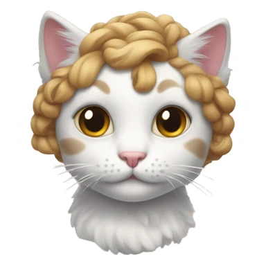 A kitty with a cute haur sticker
