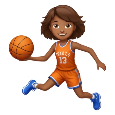 bouncing basketball to a girl sticker