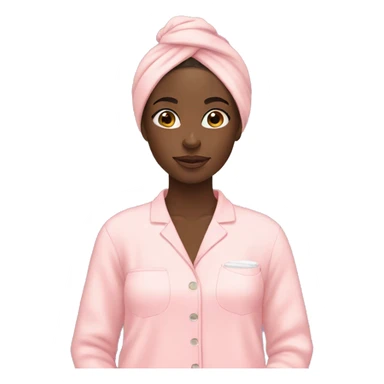 Black girl doing skincare with pjs on sticker