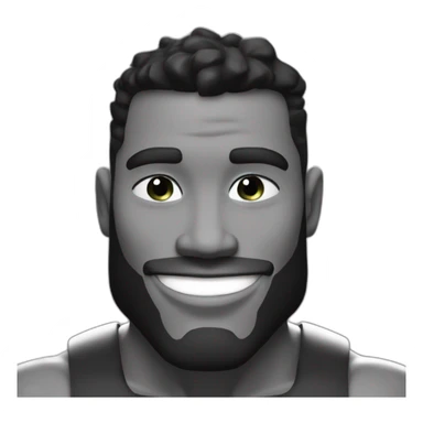 Giga Chad smiling black and white musculation meme a little from profile sticker