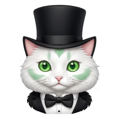 Cat wearing top hat and bow tie sticker