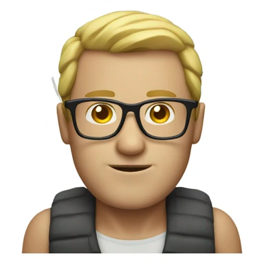 white man with glasses on the beach only face sticker