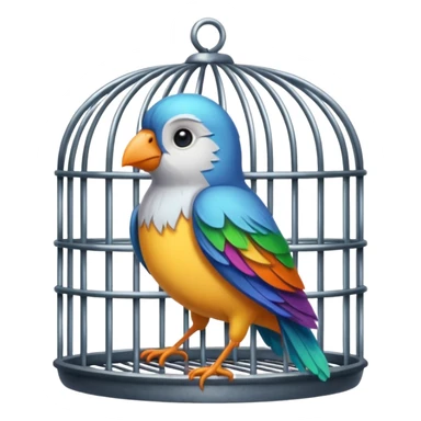 bird in cage sticker