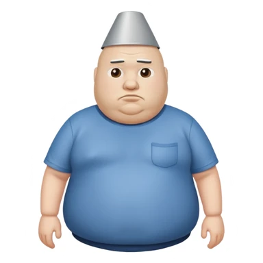 fat man with cone head sticker
