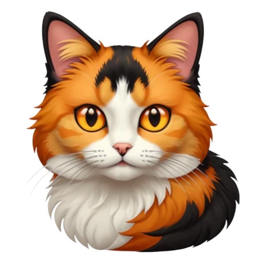 A calico cat with half its face ginger and the other half black sticker
