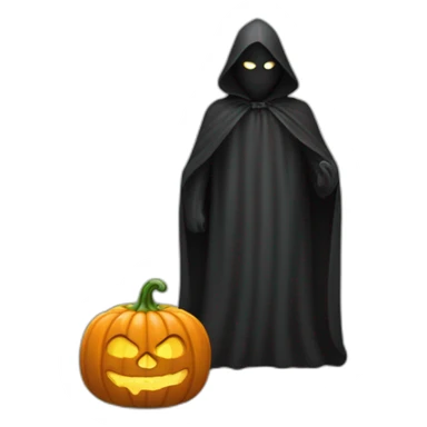 Un fantôme avec une tête de citrouille sticker