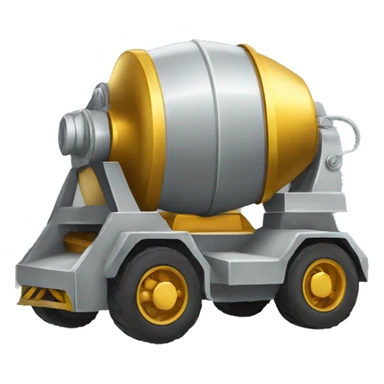 a cement mixer wearing gold jewelry sticker
