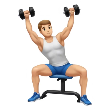 Seated Dumbbell Tricep Extension, bent elbows sticker