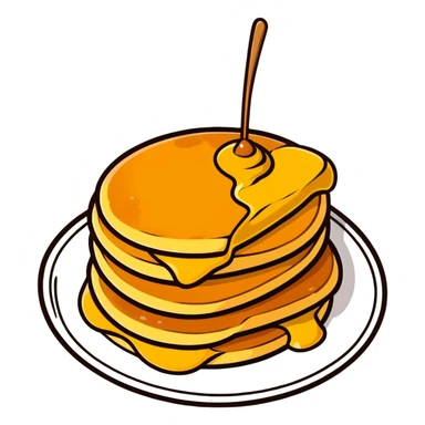 cheese pancakes with honey sticker